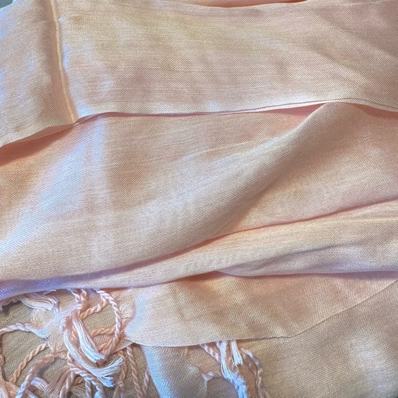 Peachy Pink Satin Scarf - Picture 6 of 12